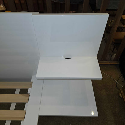 CB2 White Andes Queen Bed Frame w/ Nightstands