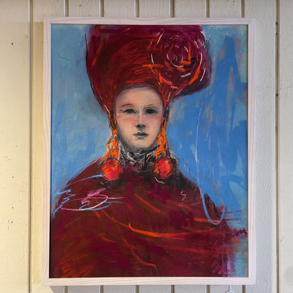 Lady in Red Amanda Wilner Pastel Artwork ART