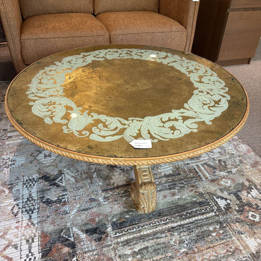 Baker Cocktail Gold Finished Eglomise Top Table C COFFEE TABLES