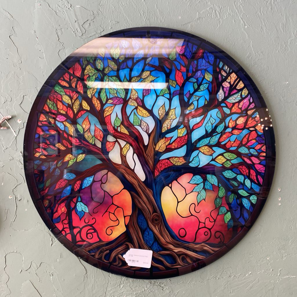Circular Colorful Leaves & Tree Art ART