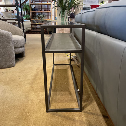 Crate & Barrel Metal Frame Glass Top Console