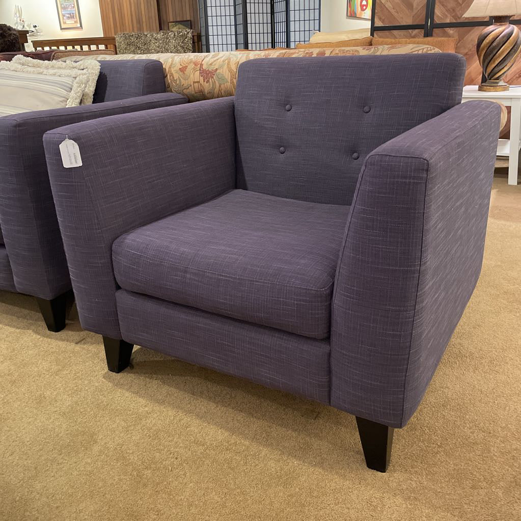 Sunkissed Indigo Textured Button Back Armchair U ACCENT CHAIRS