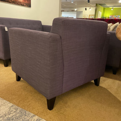 Sunkissed Indigo Textured Button Back Armchair U ACCENT CHAIRS