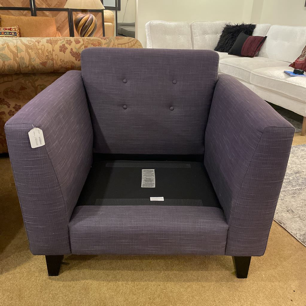 Sunkissed Indigo Textured Button Back Armchair U ACCENT CHAIRS