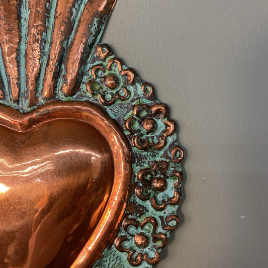 Peruvian Large Copper Heart ART