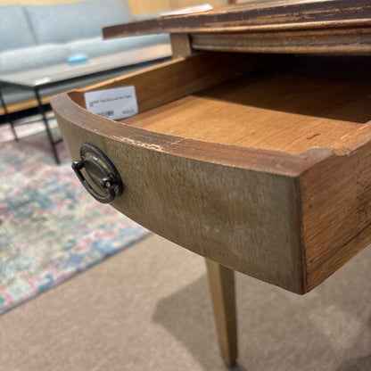 Leather Top Drop Leaf End Table