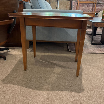 Leather Top Drop Leaf End Table