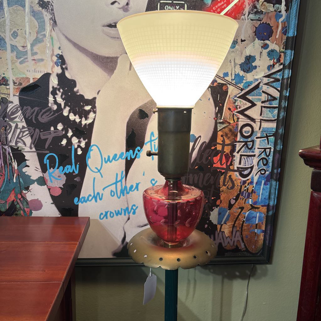 Cranberry Glass Floor Lamp