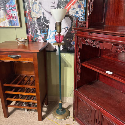 Cranberry Glass Floor Lamp