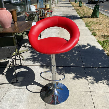 Mod Red Seat Adjustable Chrome Base Stool C STOOLS