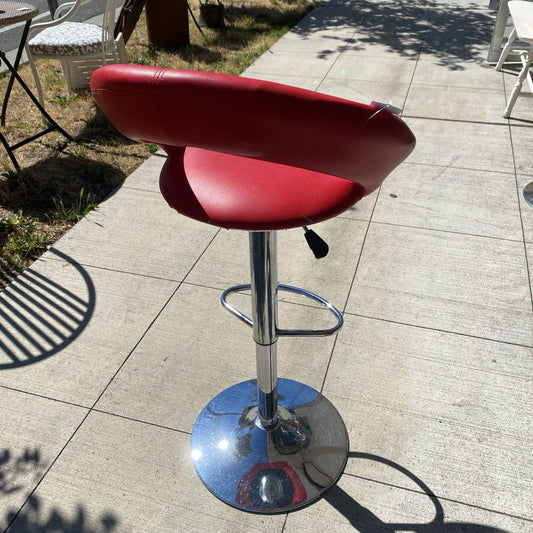 Mod Red Seat Adjustable Chrome Base Stool C STOOLS