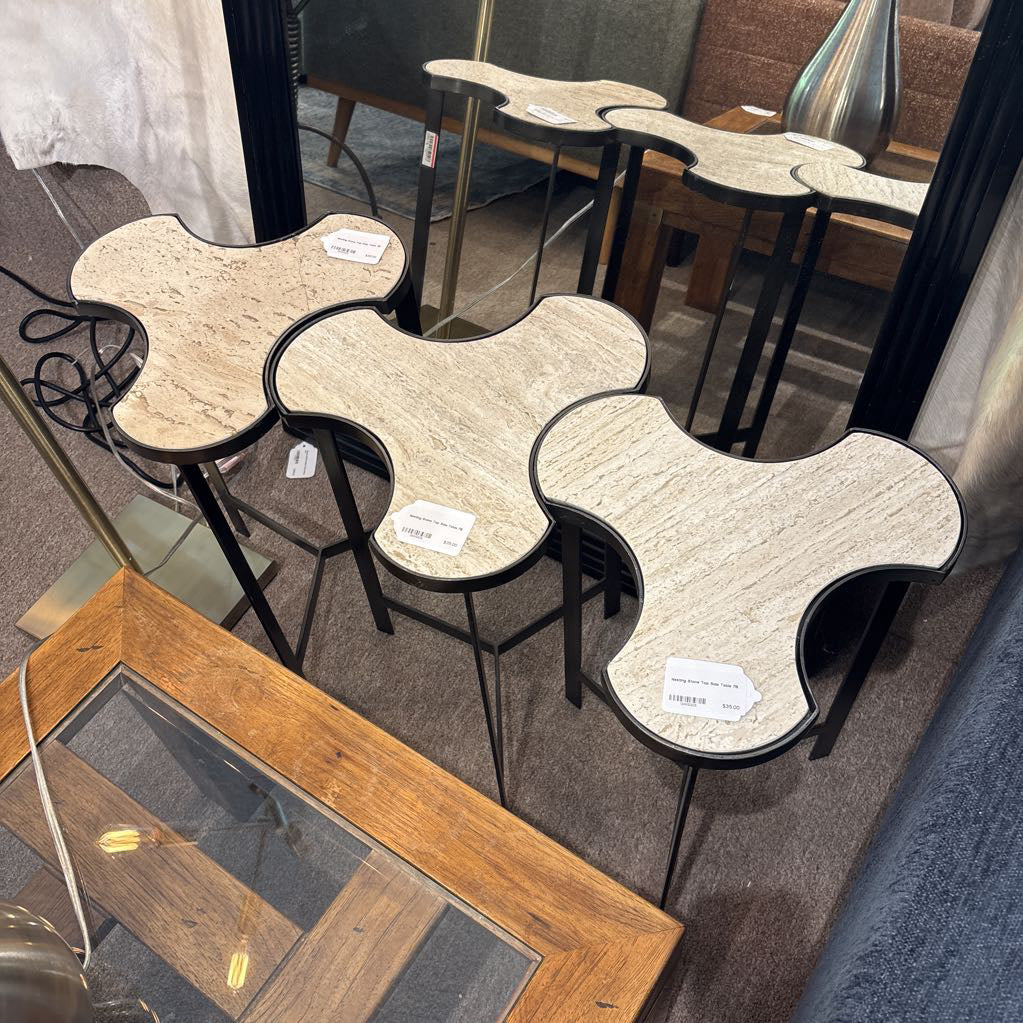 Nesting Stone Top Side Table