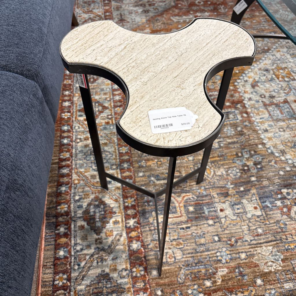 Nesting Stone Top Side Table C SIDE TABLES