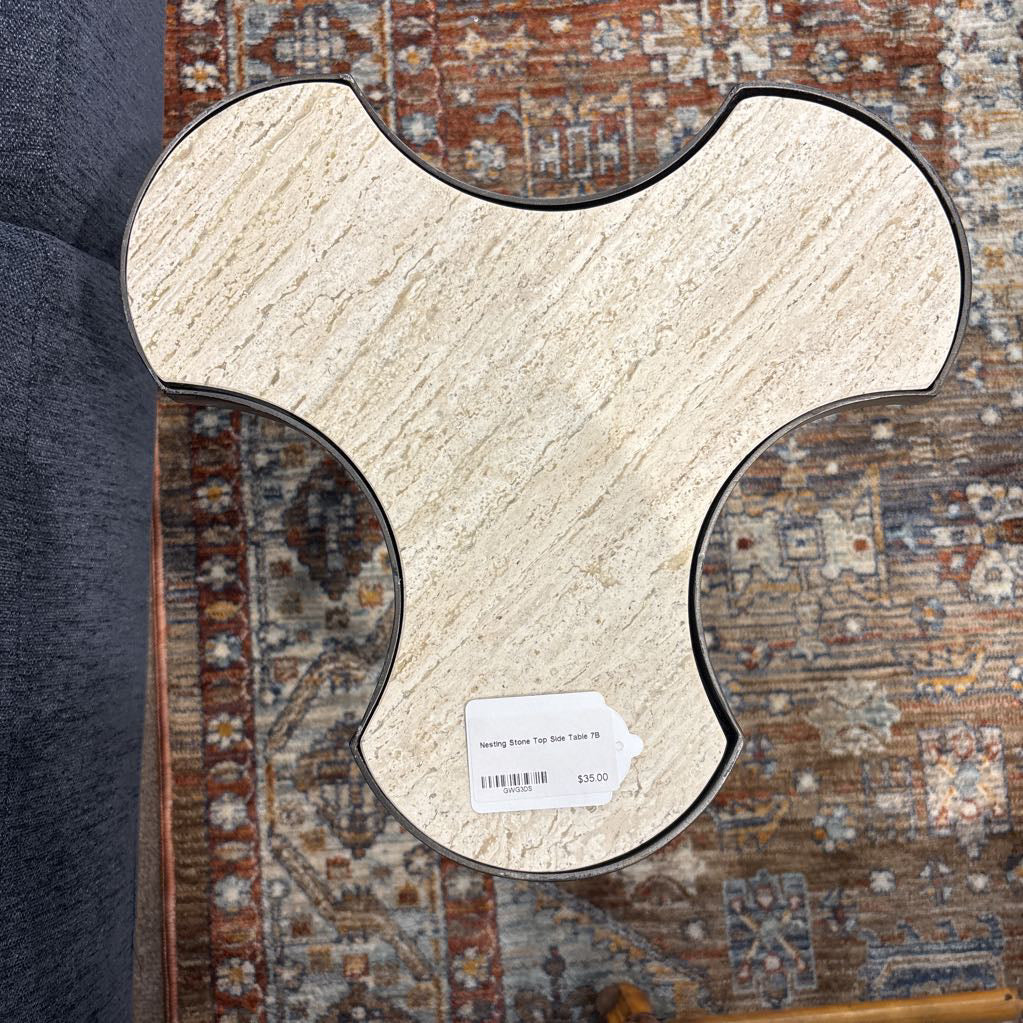 Nesting Stone Top Side Table C SIDE TABLES