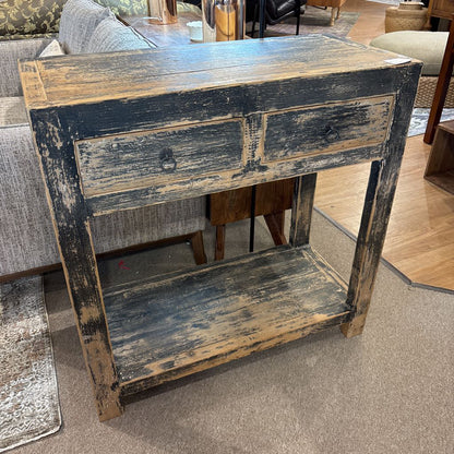 Distressed Two-Drawer Console