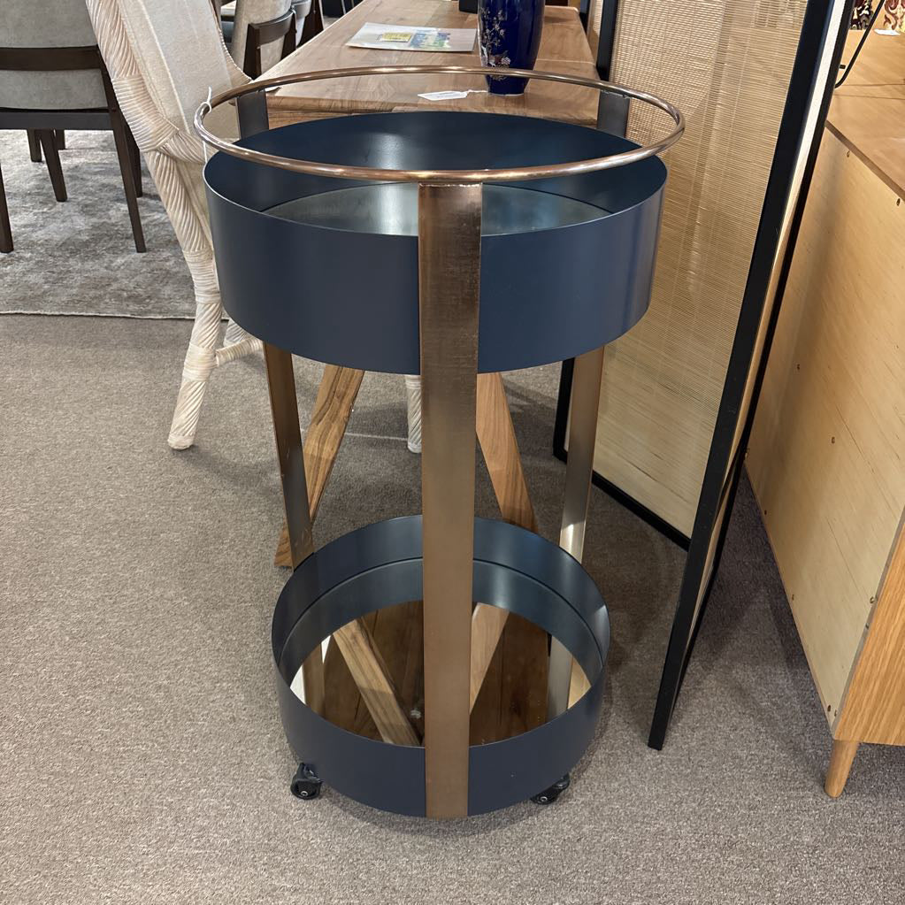 Round Wheeled Bar Cart