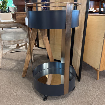 Round Wheeled Bar Cart