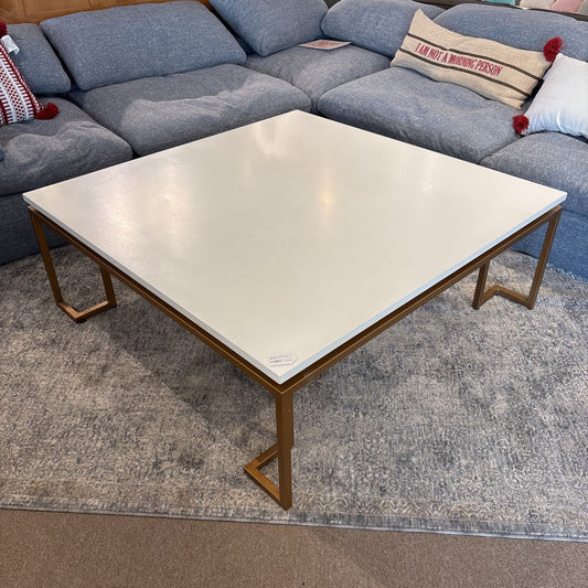 Large Square White Top Coffee Table C COFFEE TABLES