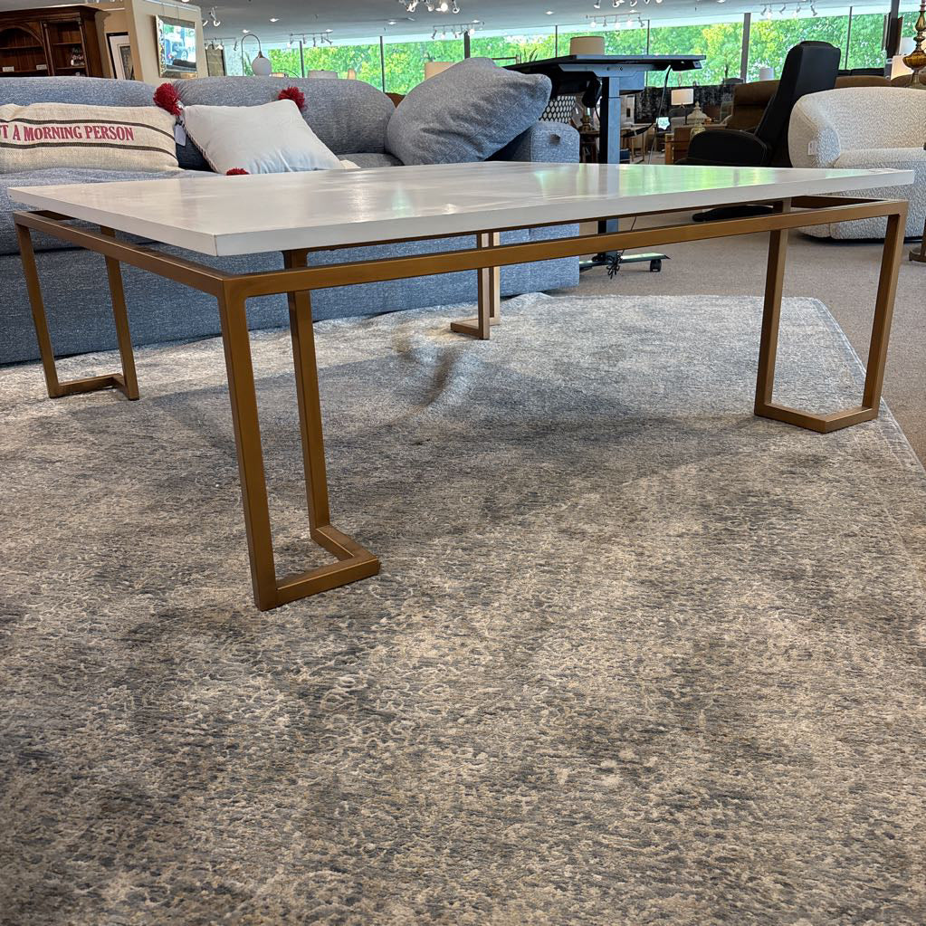 Large Square White Top Coffee Table
