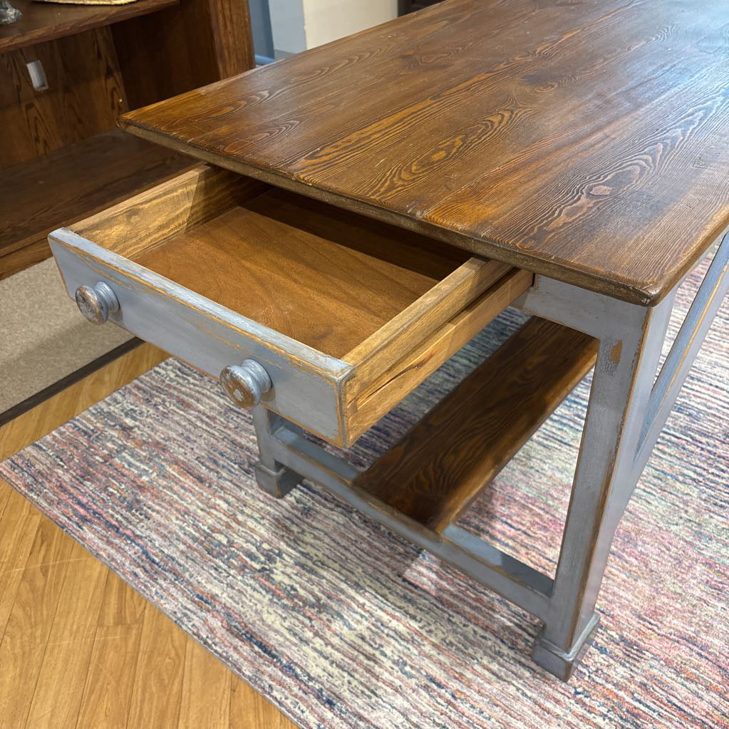 Large Rustic Work Desk w/ Drawer