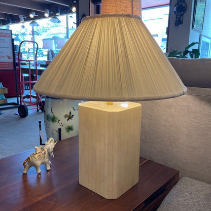 Tessellated White Table Lamp
