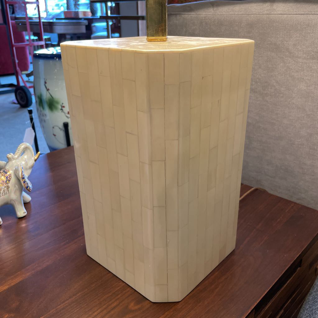 Tessellated White Table Lamp