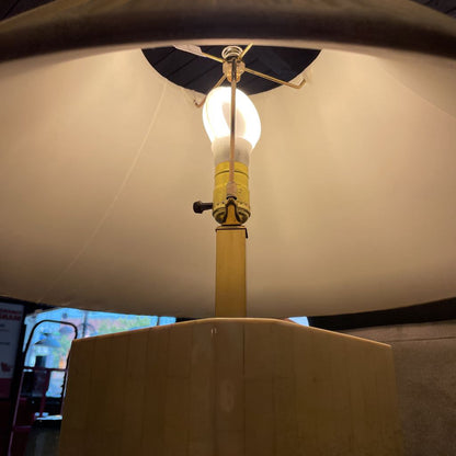 Tessellated White Table Lamp