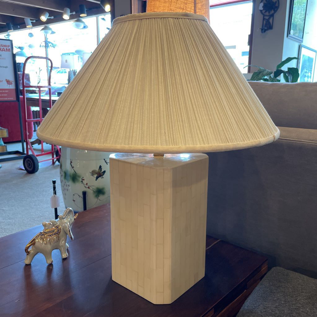 Tessellated White Table Lamp