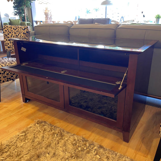 BDI Smoked Glass & Wood 2 Door Media Console C MEDIA STANDS