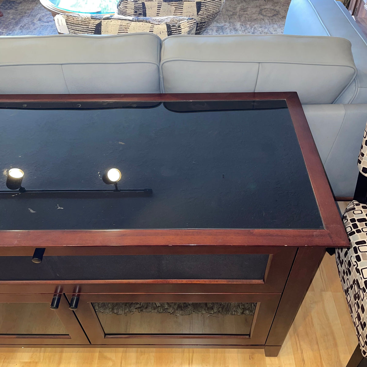 BDI Smoked Glass & Wood 2 Door Media Console C MEDIA STANDS