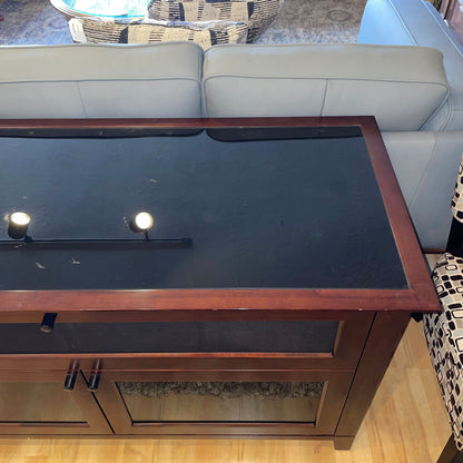 BDI Smoked Glass & Wood 2 Door Media Console C MEDIA STANDS