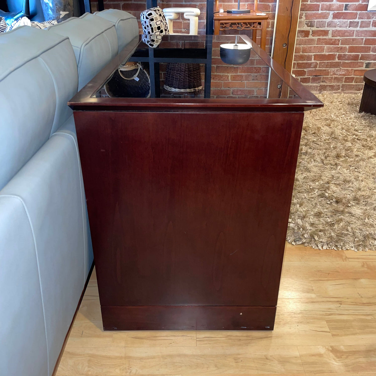 BDI Smoked Glass & Wood 2 Door Media Console C MEDIA STANDS