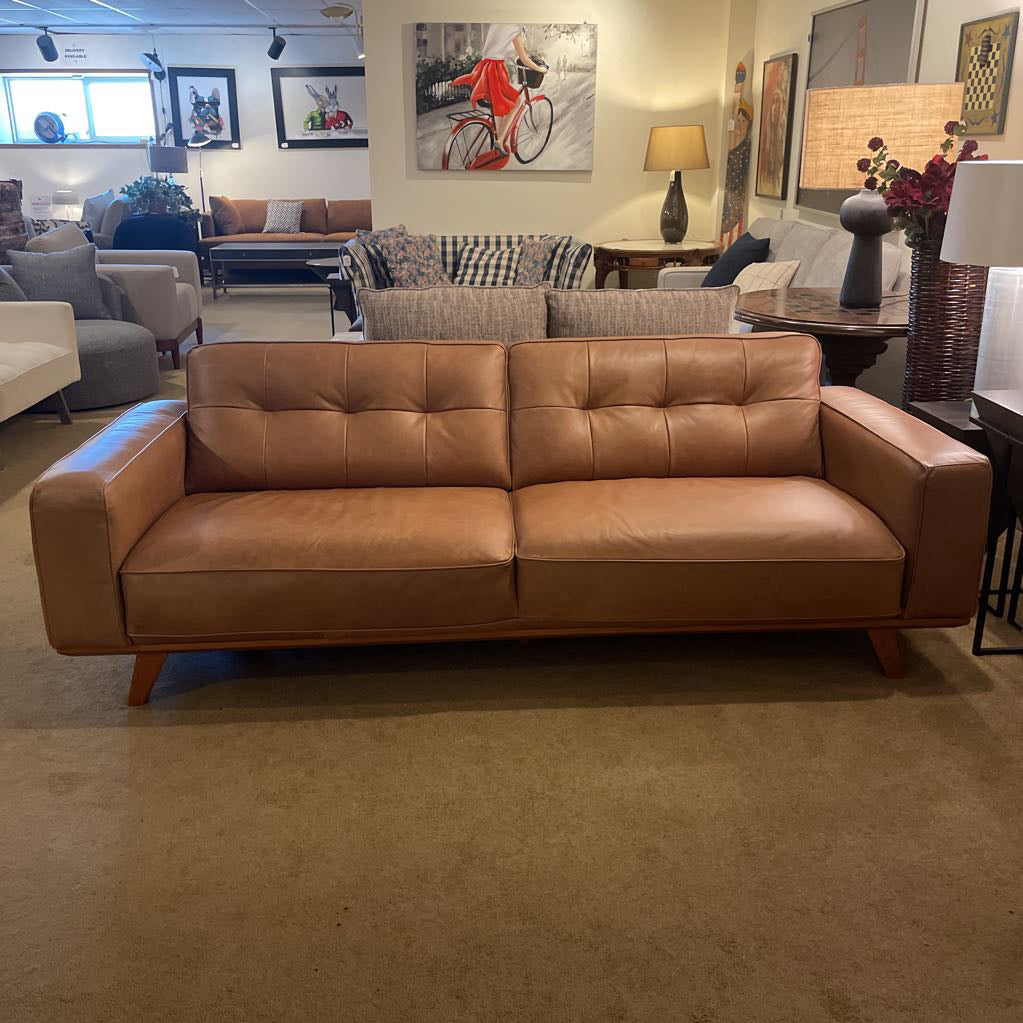 Odense Caramel Leather Sofa U SOFAS