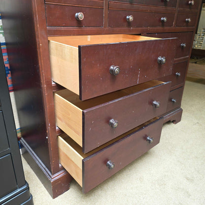 Mid-height Dark Wood 9 Drawer Dresser