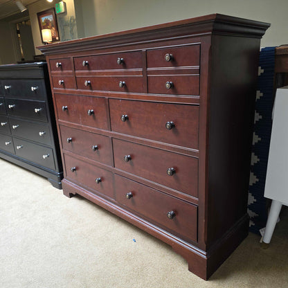 Mid-height Dark Wood 9 Drawer Dresser