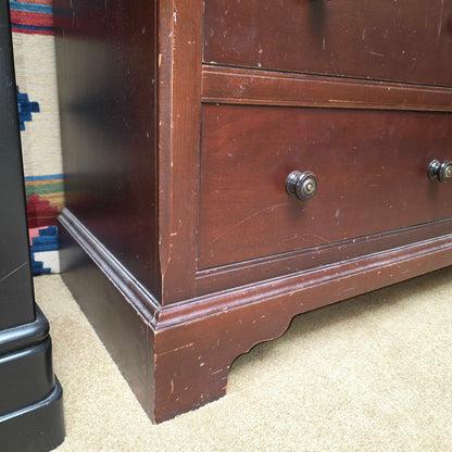 Mid-height Dark Wood 9 Drawer Dresser