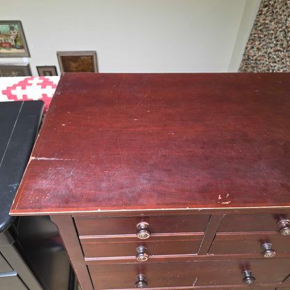 Mid-height Dark Wood 9 Drawer Dresser