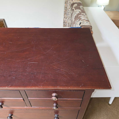 Mid-height Dark Wood 9 Drawer Dresser