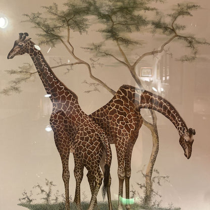 2 Giraffes Framed Art