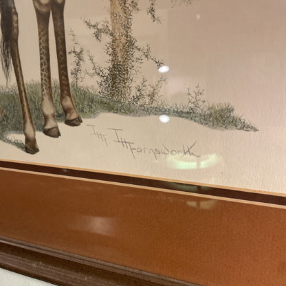 2 Giraffes Framed Art