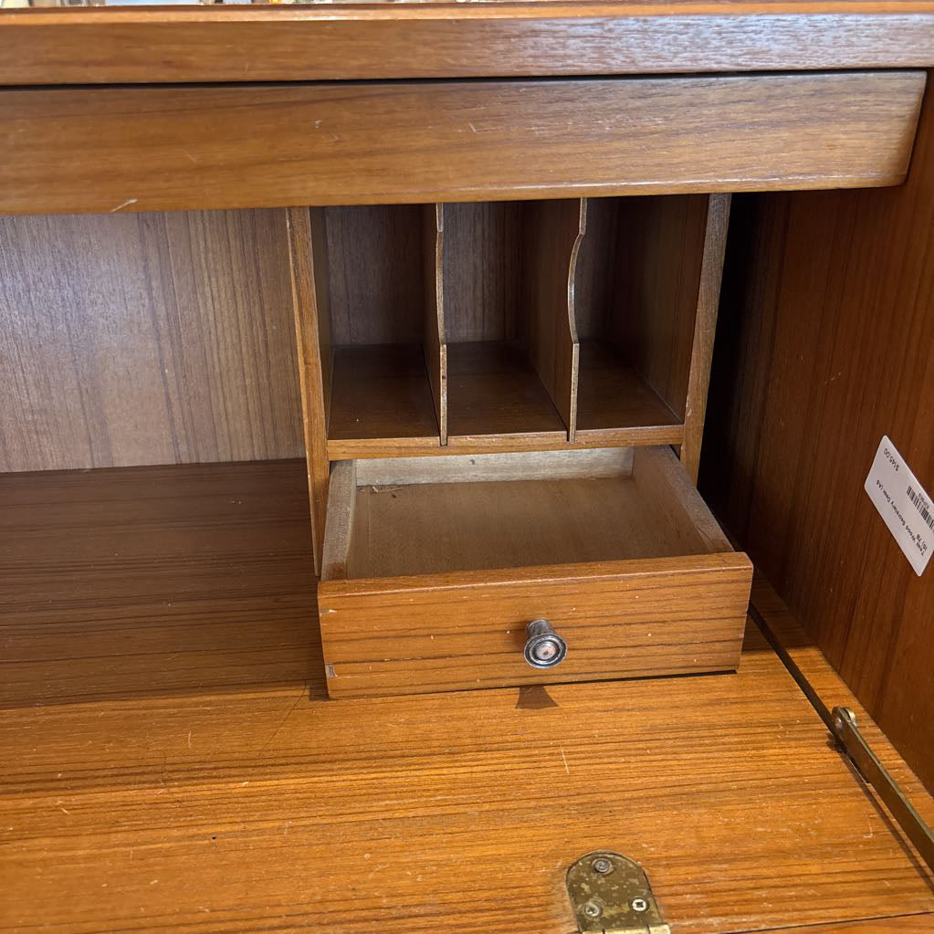 Teak Wood Secretary Desk (AS IS)