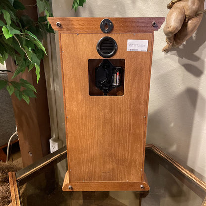 Vintage Linden Pendulum Clock in Wood & Glass Display Case