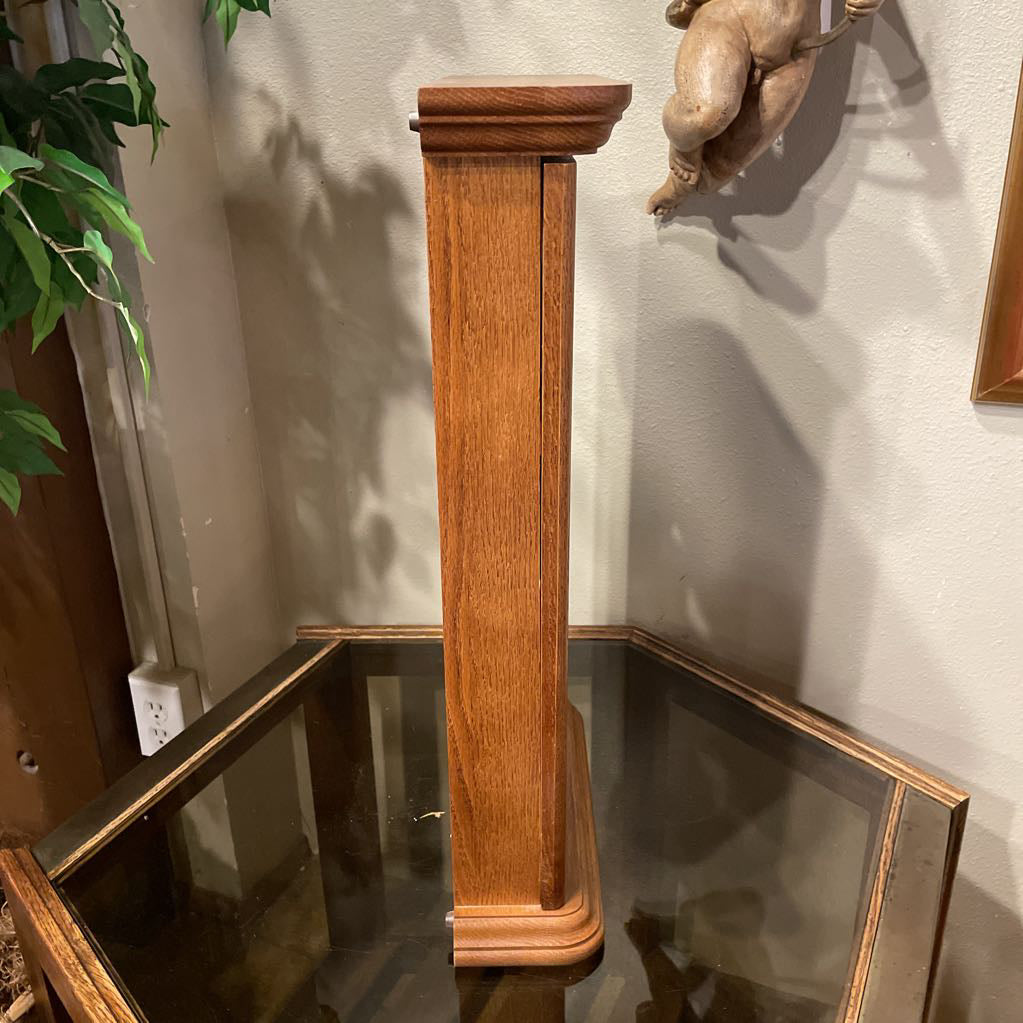 Vintage Linden Pendulum Clock in Wood & Glass Display Case