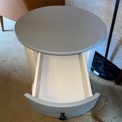 Round 2 Tone-Grey Cabinet with 1 Door/1 Drawer