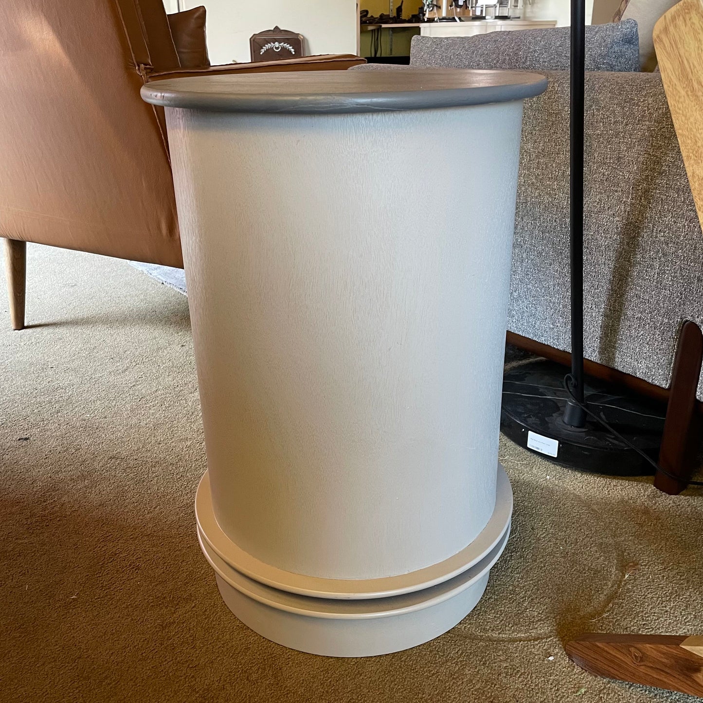 Round 2 Tone-Grey Cabinet with 1 Door/1 Drawer