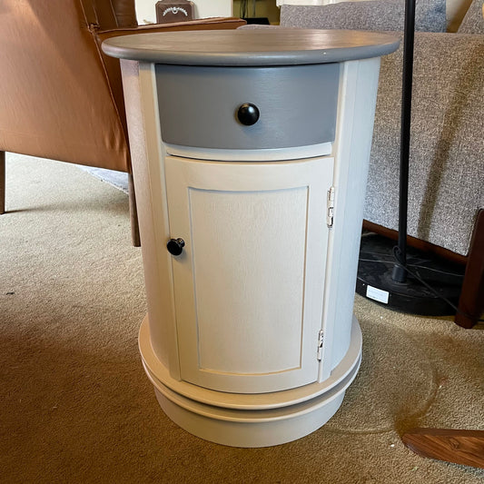 Round 2 Tone-Grey Cabinet with 1 Door/1 Drawer