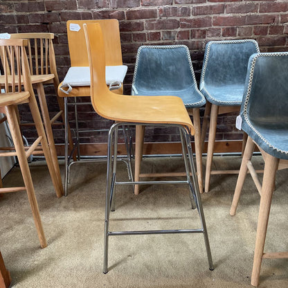 Bentwood with Metal Base Bar Stool C STOOLS