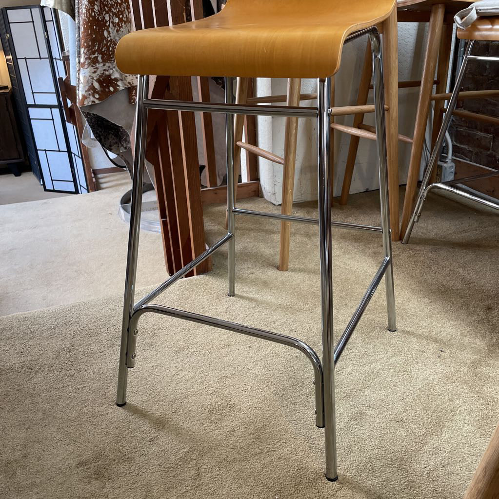 Bentwood with Metal Base Bar Stool C STOOLS