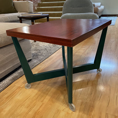 Removeable Veneer Top with Green Base Rolling Table