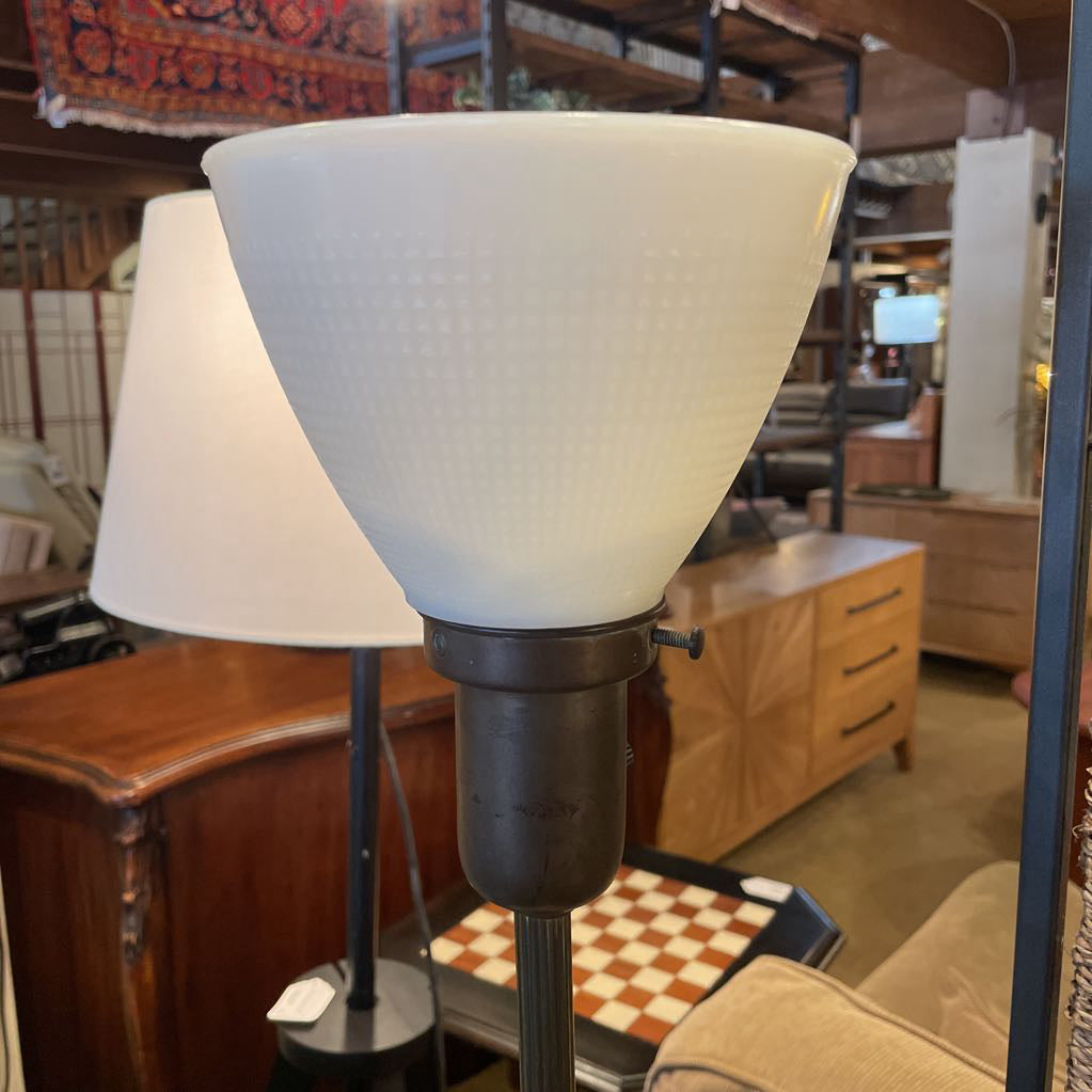 Two Marble Cube Brass Table Lamp *No Shade*